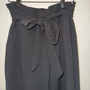 Black paperbag waist pants